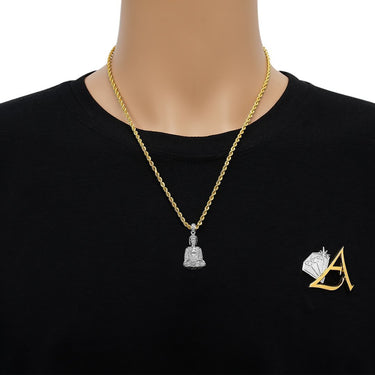 Detailed Diamond Buddha Pendant in 10k Yellow Gold .81 Ctw